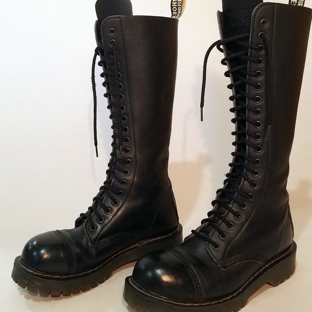 Vegetarian Shoes Steel Toe 20 Eyelet Boots Size Women’s Size 5UK 7US